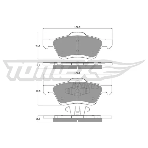 Sada brzdových platničiek kotúčovej brzdy TOMEX Brakes TX 18-94
