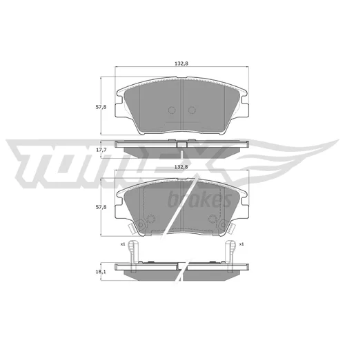 Sada brzdových platničiek kotúčovej brzdy TOMEX Brakes TX 19-01