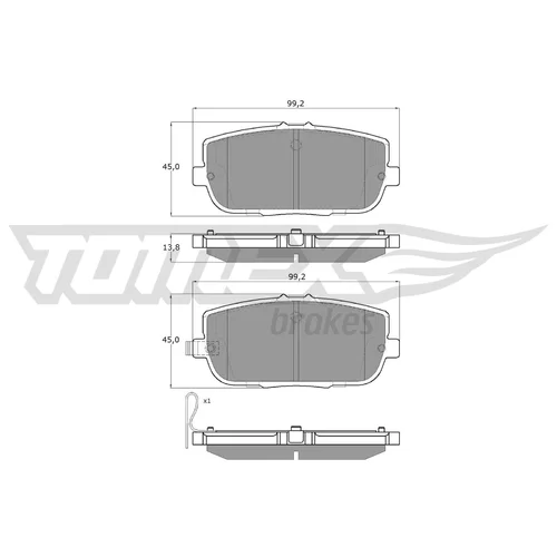 Sada brzdových platničiek kotúčovej brzdy TOMEX Brakes TX 19-03