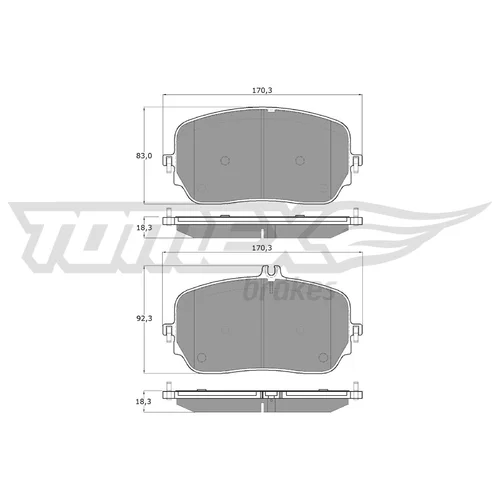 Sada brzdových platničiek kotúčovej brzdy TOMEX Brakes TX 19-78