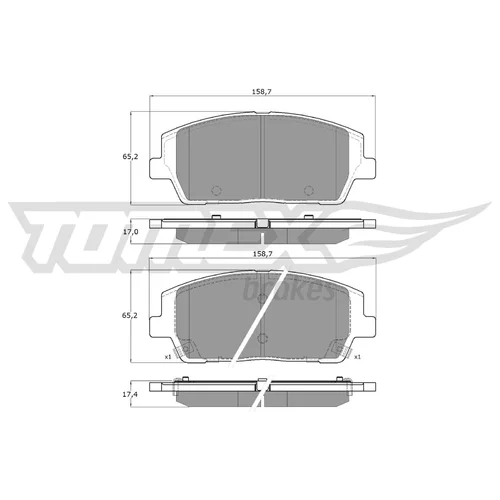 Sada brzdových platničiek kotúčovej brzdy TOMEX Brakes TX 60-05