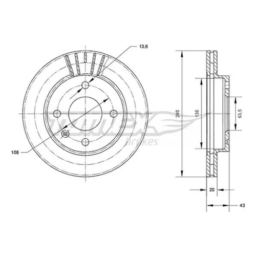 Brzdový kotúč TOMEX Brakes TX 70-40