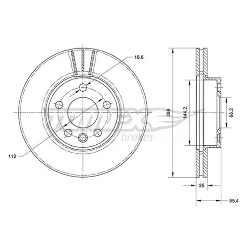 Brzdový kotúč TOMEX Brakes TX 70-54