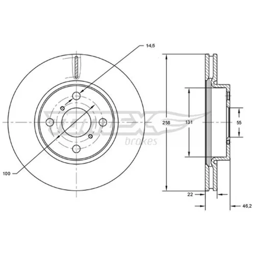 Brzdový kotúč TOMEX Brakes TX 71-70