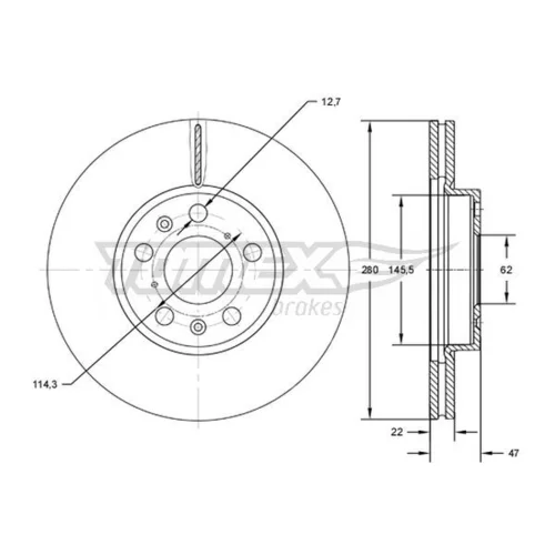 Brzdový kotúč TOMEX Brakes TX 72-73