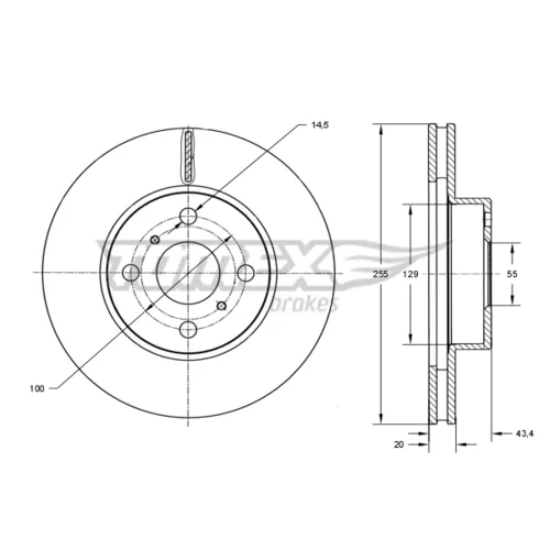 Brzdový kotúč TOMEX Brakes TX 73-26