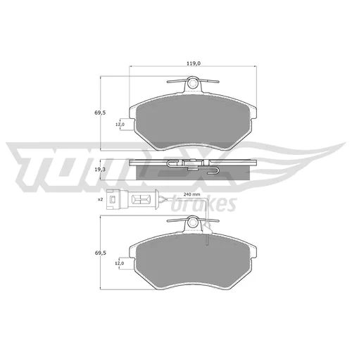 Sada brzdových platničiek kotúčovej brzdy TOMEX Brakes TX 10-111