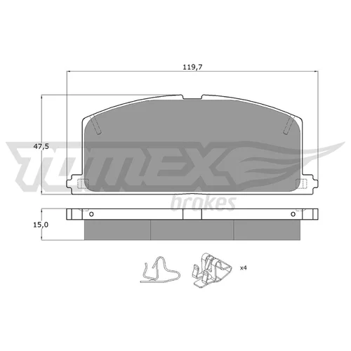 Sada brzdových platničiek kotúčovej brzdy TOMEX Brakes TX 10-17