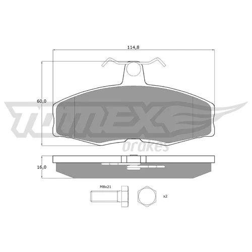 Sada brzdových platničiek kotúčovej brzdy TOMEX Brakes TX 10-272