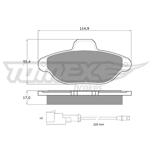 Sada brzdových platničiek kotúčovej brzdy TOMEX Brakes TX 10-72