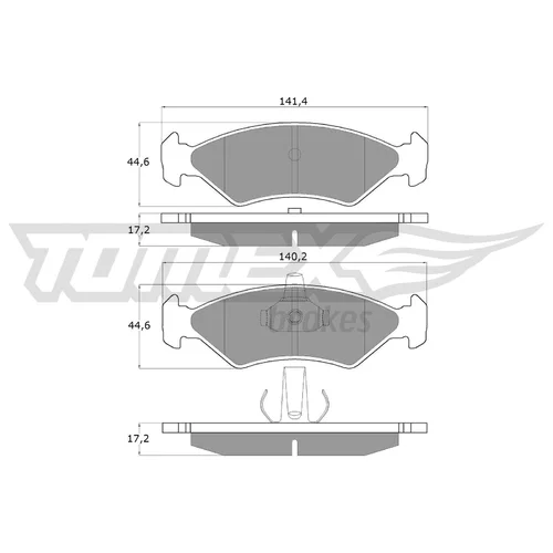 Sada brzdových platničiek kotúčovej brzdy TOMEX Brakes TX 12-54