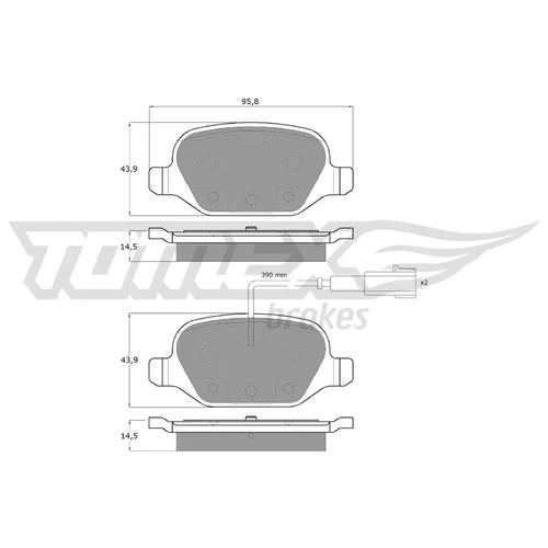 Sada brzdových platničiek kotúčovej brzdy TOMEX Brakes TX 12-702