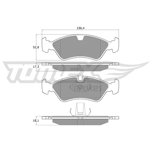 Sada brzdových platničiek kotúčovej brzdy TOMEX Brakes TX 12-98