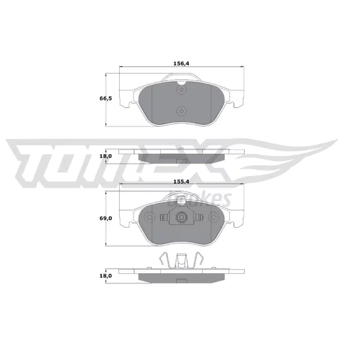 Sada brzdových platničiek kotúčovej brzdy TOMEX Brakes TX 13-51