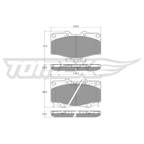 Sada brzdových platničiek kotúčovej brzdy TOMEX Brakes TX 13-81