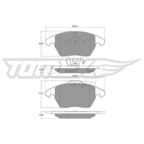 Sada brzdových platničiek kotúčovej brzdy TOMEX Brakes TX 14-38