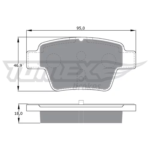 Sada brzdových platničiek kotúčovej brzdy TOMEX Brakes TX 14-65