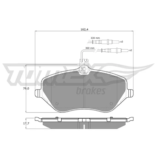 Sada brzdových platničiek kotúčovej brzdy TOMEX Brakes TX 14-68