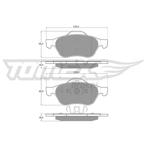 Sada brzdových platničiek kotúčovej brzdy TOMEX Brakes TX 14-71