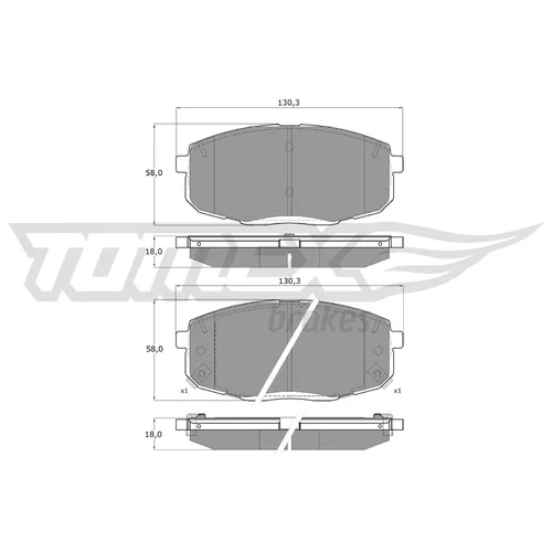 Sada brzdových platničiek kotúčovej brzdy TOMEX Brakes TX 14-991