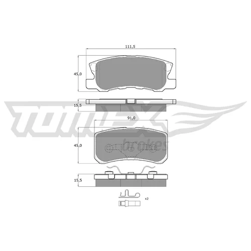 Sada brzdových platničiek kotúčovej brzdy TOMEX Brakes TX 15-04