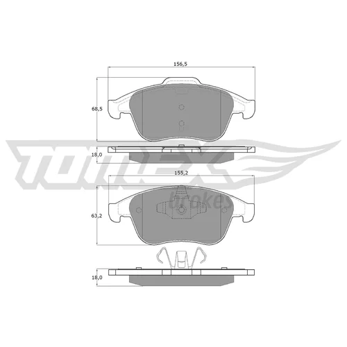 Sada brzdových platničiek kotúčovej brzdy TOMEX Brakes TX 16-56