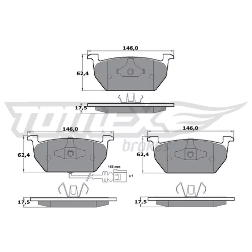 Sada brzdových platničiek kotúčovej brzdy TOMEX Brakes TX 17-03