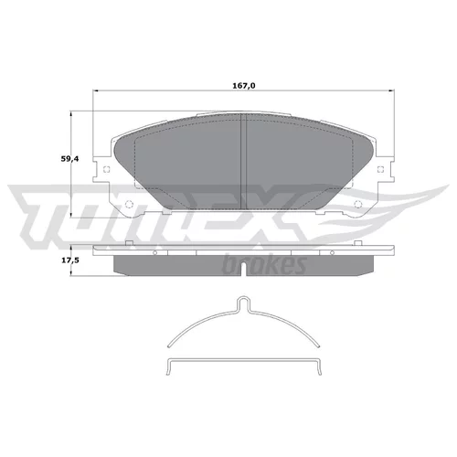 Sada brzdových platničiek kotúčovej brzdy TOMEX Brakes TX 17-80