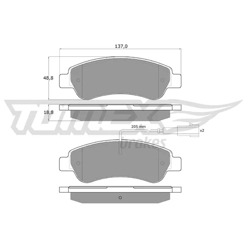 Sada brzdových platničiek kotúčovej brzdy TOMEX Brakes TX 18-10