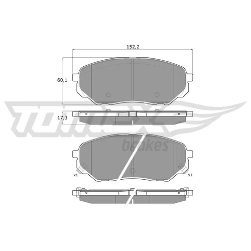 Sada brzdových platničiek kotúčovej brzdy TOMEX Brakes TX 18-28