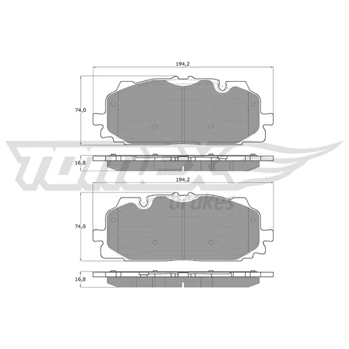 Sada brzdových platničiek kotúčovej brzdy TOMEX Brakes TX 18-60