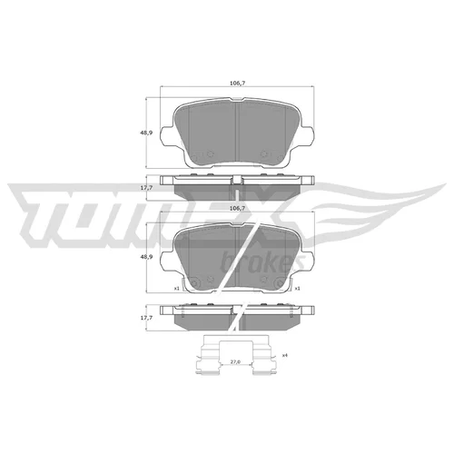 Sada brzdových platničiek kotúčovej brzdy TOMEX Brakes TX 19-12