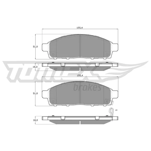 Sada brzdových platničiek kotúčovej brzdy TOMEX Brakes TX 19-31