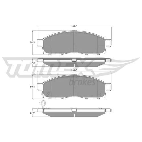 Sada brzdových platničiek kotúčovej brzdy TOMEX Brakes TX 19-37