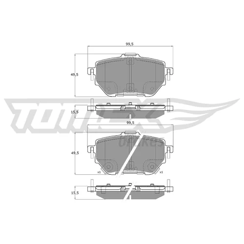 Sada brzdových platničiek kotúčovej brzdy TOMEX Brakes TX 19-84