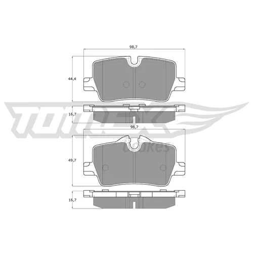 Sada brzdových platničiek kotúčovej brzdy TOMEX Brakes TX 19-85