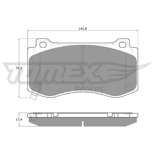 Sada brzdových platničiek kotúčovej brzdy TOMEX Brakes TX 19-95