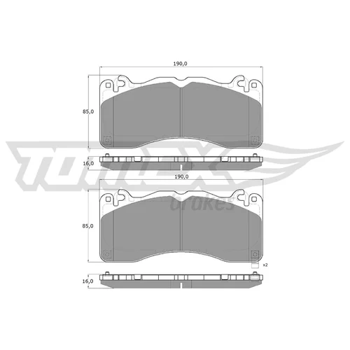 Sada brzdových platničiek kotúčovej brzdy TOMEX Brakes TX 60-08