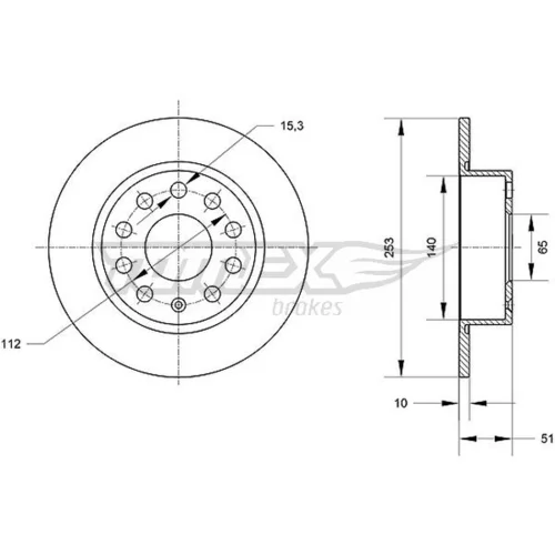 Brzdový kotúč TOMEX Brakes TX 70-29