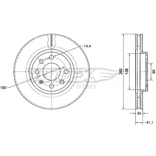 Brzdový kotúč TOMEX Brakes TX 70-73