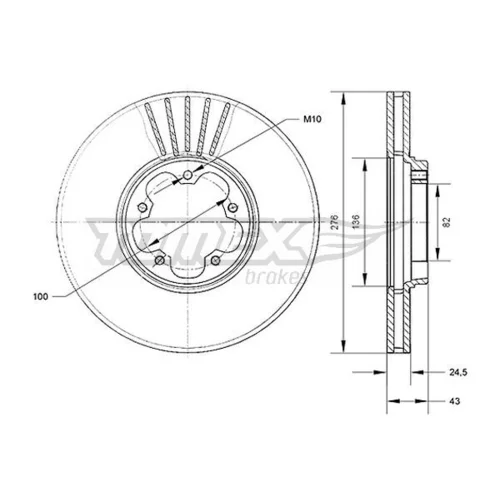 Brzdový kotúč TOMEX Brakes TX 70-75