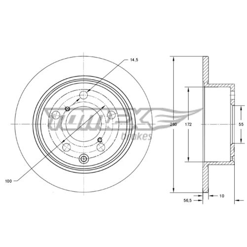 Brzdový kotúč TOMEX Brakes TX 71-67