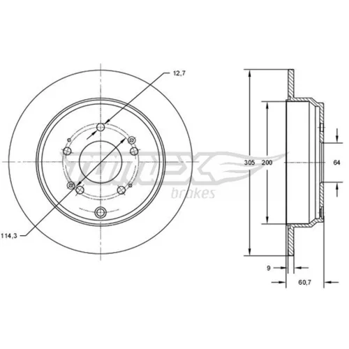 Brzdový kotúč TOMEX Brakes TX 73-04