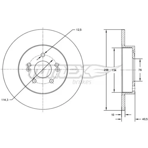 Brzdový kotúč TOMEX Brakes TX 73-05