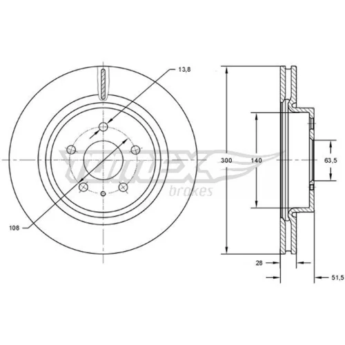 Brzdový kotúč TOMEX Brakes TX 73-14