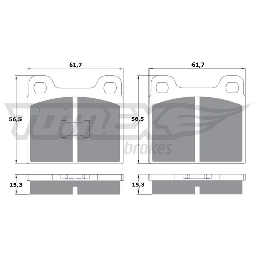 Sada brzdových platničiek kotúčovej brzdy TOMEX Brakes TX 10-16