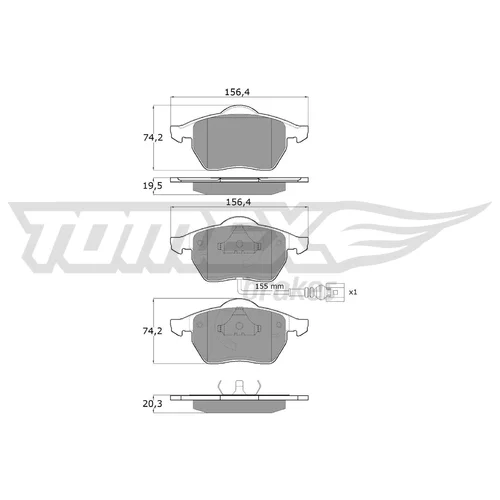 Sada brzdových platničiek kotúčovej brzdy TOMEX Brakes TX 10-942