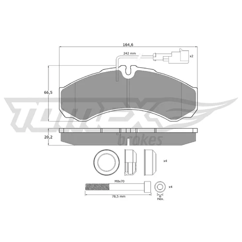 Sada brzdových platničiek kotúčovej brzdy TOMEX Brakes TX 11-112