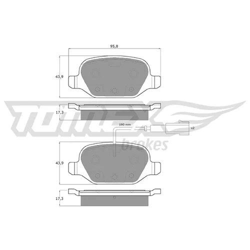 Sada brzdových platničiek kotúčovej brzdy TOMEX Brakes TX 12-703