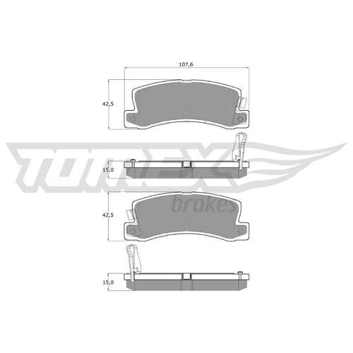 Sada brzdových platničiek kotúčovej brzdy TOMEX Brakes TX 13-66